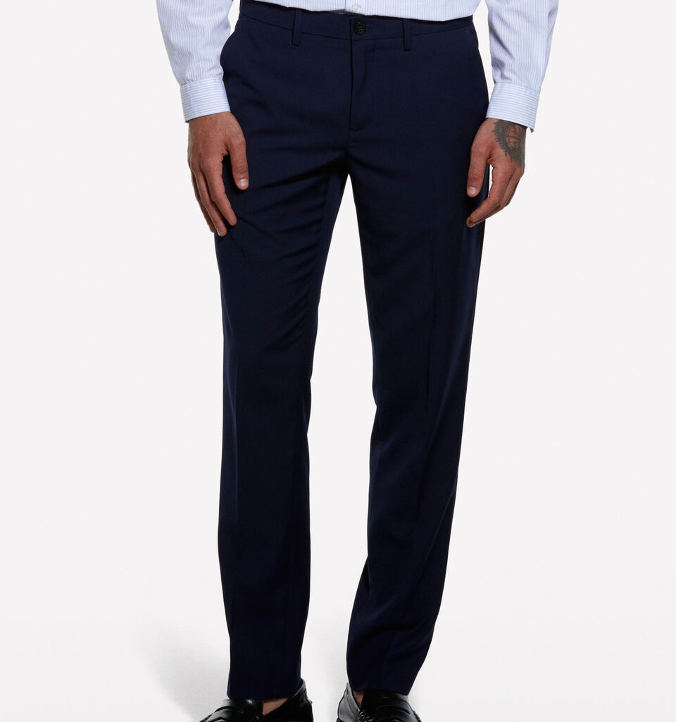 Dark blue tailored trousers - men's slim fit trousers - Dark Blue | Sisley image number 3